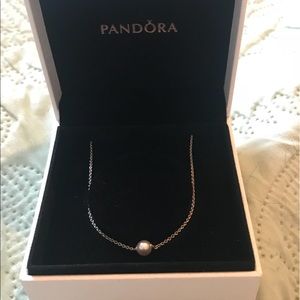 Pandora luminous dainty droplets pull necklace